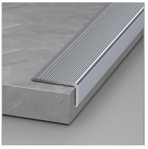 Treppenkantenprofil Treppenprofil L-Form Treppenkantenprofil, 47 Zoll Eckleiste For Holzböden Im Innen- Und Außenbereich, Große Treppenkantenleiste Aus Aluminium For Vinylböden/Fliesenstufen, Stufenka