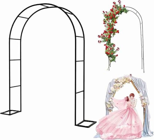 WCQSYY Arco De Jardin para Plantas Arco De Hierro Forjado para Plantas Trepadoras Arco De Rosales para Plantas Trepadoras,Blanca,W1.4M*H2.3M