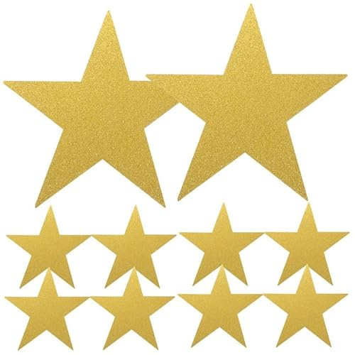 PRETYZOOM 24 Piezas Estrellas De Papel Recortadas Doradas Brillantes Para DecoracióN De Aula Manualidades Y Proyectos Creativos De Arte