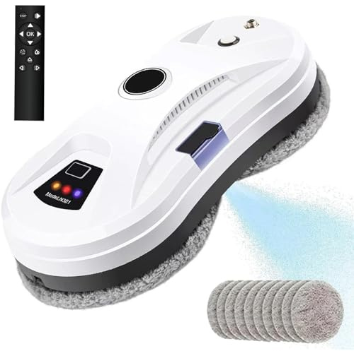 HIQIDI Robot limpiacristales, Ventosa Doble, Herramienta automática para Limpiar Cristales con pulverizador de Agua, protección de energía UPS, Mando a Distancia inalámbrico