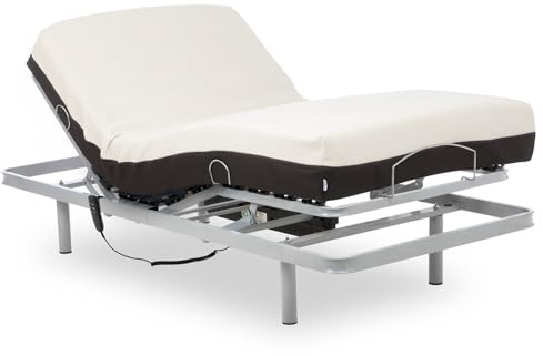 Geriafy - Lattenrost elektrisch verstellbar | Orthopädische Matratze 20 cm. Visco Plus (90x200, Kabelsteuerung)