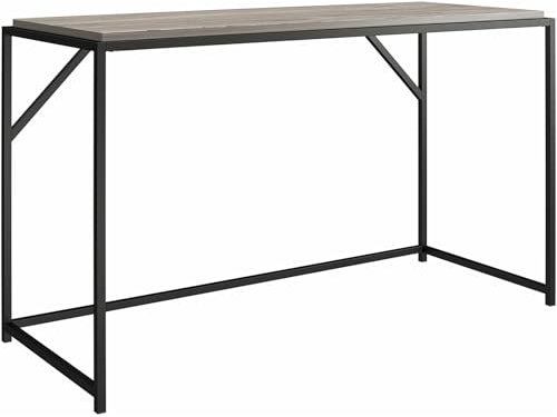 Schreibtisch >Ulva< Schreibtisch ?Ulva? ? 125 cm, graue MDF-Tischplatte, U-förmige pulverbeschichtete Metallfüße in Schwarz, 45 kg Belastbarkeit, inkl. Aufbauanleitung, modern und stabil.
