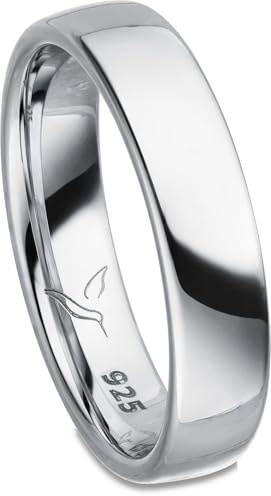 Kolibri Rings Partnerring 925 Sterling Silber | Schlichter Unisex Freundschaftsring | Ehering für Herren und Damen Made in Germany in 21 Größen | Gratis Gravur und Etui