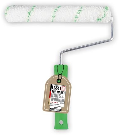 mako Speedy Lasurrolle Mikrofaser - Holzschutzrolle 12mm | 580 g/m² Mikrofaser, 17mm Kern, verzinkter 6mm Stahlbügel - ideal für Lasuren und Holzschutzmittel