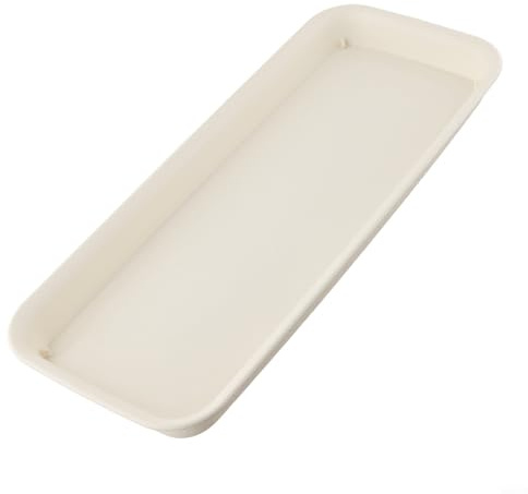 Vootnifig Sottovaso rettangolare in resina per piante da giardinaggio, per interni ed esterni, base per vaso da fiori, collettore d'acqua, accessorio fai da te (beige, M)