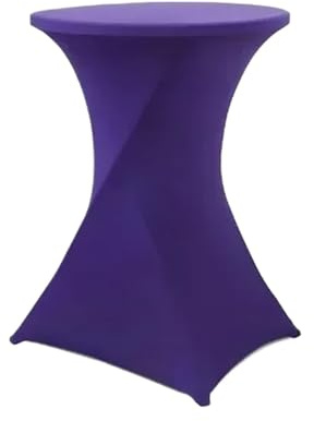 Nappe de Bar Élastique Nappe élastique de couleur unie for banquet, salle à manger, hôtel, mariage, décoration de table de cocktail, accessoires, ensemble de table, housse de bar à pieds hauts(Purple,