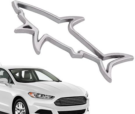 BommFu Car Emblems And Badges, Shark Car Stickers And Decals, Metal Hollow Sea Animal Side Label Weatherproof Sun-proof For Most Vehicle Tailgates