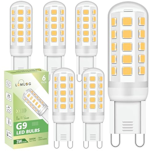 Lumlog G9 Led Bulbs Warm White 6-Pack, 3W 510 Lm 3000 Kelvin G9 Led Light Blubs, Equivalent to 30-40W Halogen, 220-240V No Flicker Non-Dimmable Energy Saving, for Home Lighting Decor [Energy Class C]