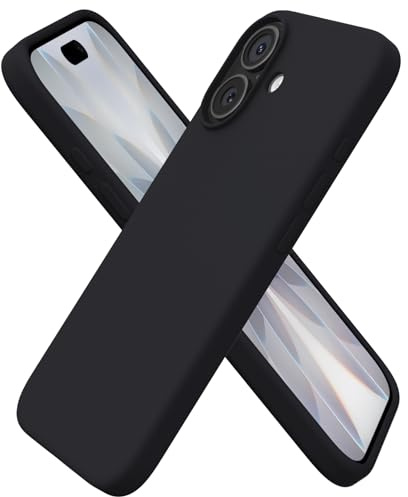ORNARTO Funda para iPhone 17 (6,3), Funda de Silicona Líquida Premium, Protección Completa, Goma de Gel Suave, Forro de Microfibra Antiarañazos,Carcasa Antigolpes, Negro