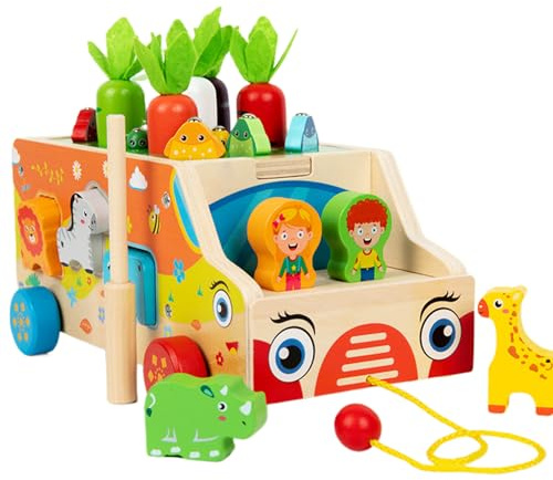 Flkiglm Juguete de motricidad Fina, de Zanahorias, Juego de clasificación de Formas, Juguete Educativo para niños de 1 a 3 años, guardería y educación en el hogar