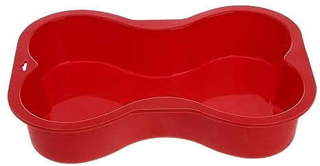 UTHCLO Stampo in Silicone per Torta Cane Osso Rosso, Antiaderente | Compleanno Cucciolo e Cane, Adatto a Dolci e Pane in Uso Quotidiano, Formato Grande