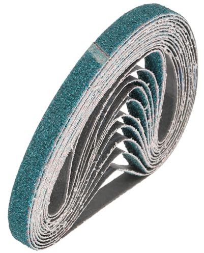 sourcing map Bandas de lijado de 13 mm x 305 mm, 16 piezas de lija de circonita de grano 40/60/80/120 para lijadora de lijadora para carpintería, pulido de metal, afilador de cuchillos