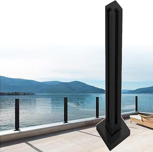 Poteau de clôture en aluminium de 65 cm pour verre de 10 à 12 mm, balustrade en acier inoxydable 305, garde-corps intérieur/extérieur, design moderne, facile à installer, résistant aux intempéries