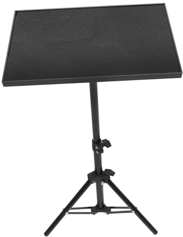 TOYANDONA Adjustable Foldable Projector Holder Tripod Stand with Telescopic Shelf for Laptop Sound Card Tray Capacity Portable for Office Stage Classroom and Home Use