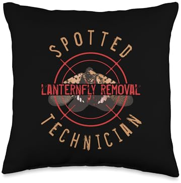 Funny Spotted Lanternfly Insect Pest Control Exterminator Throw Pillow