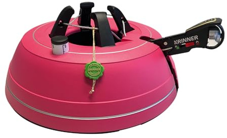 Krinner Sonder Edition Weihnachtsbaum Christbaumständer Premium L PINK inkl. Fußpedal- und Einseiltechnik Sicherheitsglocke für Baumhöhe bis 2,7m Made IN Germany