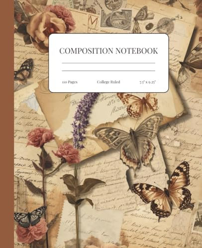Composition Notebook – Vintage Collage Aesthetic | College Ruled 7.5 x 9.25 | For Students, Teachers & Creatives: Retro collage notebook for writing, journaling, and creative expression