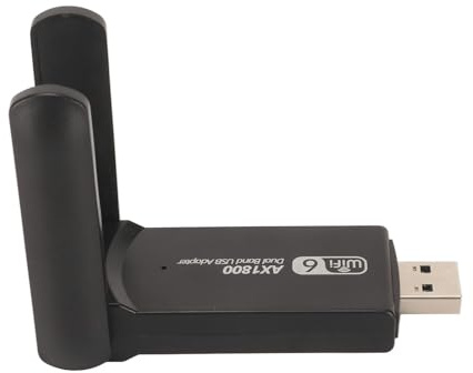 Ausla Adaptador WiFi de Doble Banda de 1800Mbps, Adaptador USB WiFi 6 con Antenas Duales de 3dbi para Portátiles y Tabletas, Compatible con 7, 10, 11