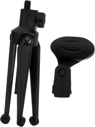 DECOMELODY Soporte de 21 a 27.5cm de Escritorio con Trípode Ajustable de Micrófono y Materiales Resistentes Altura Retráctil para Karaoke y Transmisión