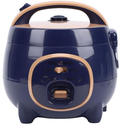 Luocute Mini Olla Arrocera, Olla Interior Antiadherente de 1,8 L con Rejilla de para Cocinar, Olla Arrocera Pequeña de 300 W para Dormitorios de Apartamentos (Enchufe europeo 220V)