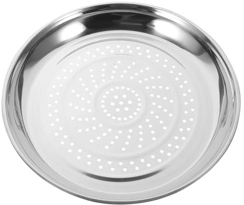 Healeved Edelstahl Dampfgarer Dämpfeinsatz 34cm Wok Dampfplatte Lebensmittelecht Rostbeständig für Gemüse Fisch und Eier