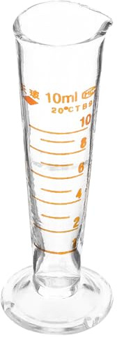 Toyvian Vaso Medidor de Vidrio 10 Ml Escala Transparente, Taza Graduada para Laboratorio y Cocina, Herramienta de Medición Precisa para Experimentos y Suministros de Color Color Aleatorio