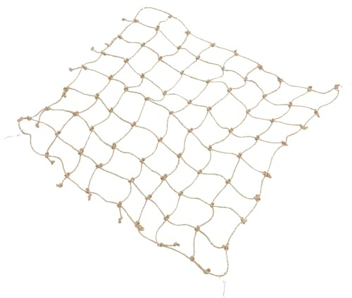 VALICLUD Hamster Kletternetz aus Hanfseil Vogel Hängespielzeug mit Haken Langlebiges Buntes Kletternetz für Papageien Eichhörnchen und Kleine Haustiere
