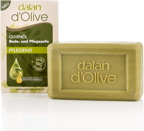 Dalan d'Olive - Jabón para baño y cuidado de aceite de oliva, con glicerina, 200 g, 6 unidades