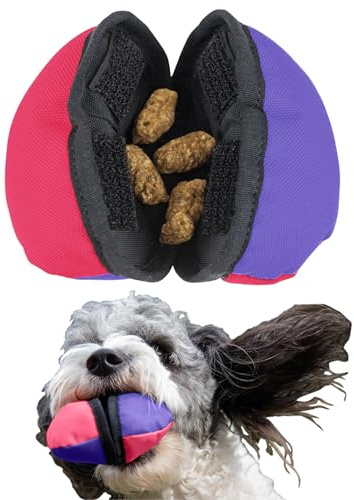 Tug-E-Nuff The Clam (Pink & Purple) Compact Dog Treat Dispenser Toy, 4.5 | With Clever Opening Mechanism, Ideal for Interactive Dog Training, Pocket-friendly