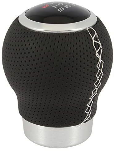 S SUMEX Pomo Cambio de Marchas Costura Blanca sin Gatillo Incluye Diferentes Esquemas de Velocidades para Personalizar