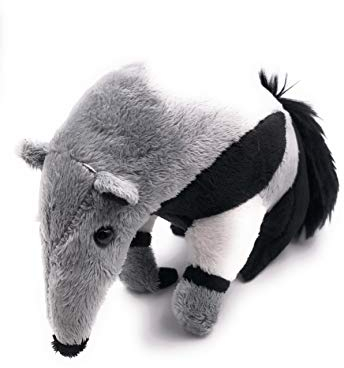 Onwomania Plüschtier Kuscheltier Stoff Tier Ameisenbär grau 24 cm