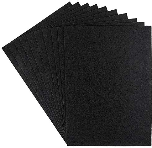 Ideen mit Herz Feltro | 10 fogli | autoadesivi | nero | 1 mm | DIN A4 | ideale per fai da te o come feltrini