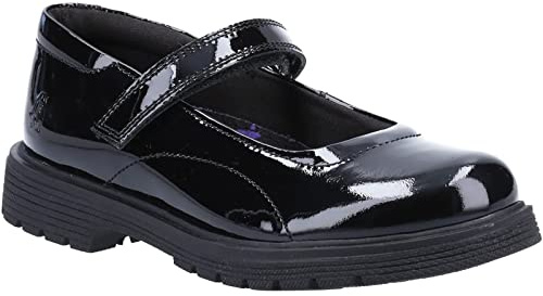 Hush Puppies Girl's Tally Senior Patent School Uniform Shoe, Patent Black, 5 UK