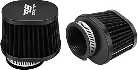 2PCS Motorcycle Air Filter Universal 50MM Replacement Filter Dirt Bike High Performance Air Filters Fit Motocross Carburetor Cleaner for Pit Bike Scooter Moped ATV (Black)