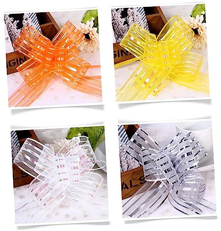 Healeved 20stücke Zugschleifen Dekoration Für Hochzeiten Und Partys Weiß Zum Verpacken Und Dekorieren Von Geschenken Flaschen Und Bäumen Einfache Handhabung Durch Ziehen Des Fadens