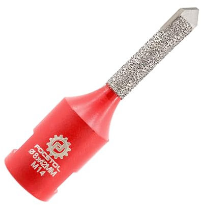 FOCSTOL Diamond Mortar Raking Bit - Mortar Router Bit with Carbide Tipped for Mortar Removal and Tuck Pointing Masonry Stone Brick Removal 8mm x 42mm