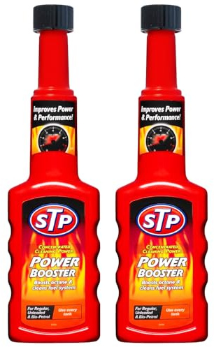 STP Power Booster Pack of 2 – Fuel Additive and Engine Cleaner – Enhances Engine Performance, Improves Fuel Efficiency, Reduces Emissions