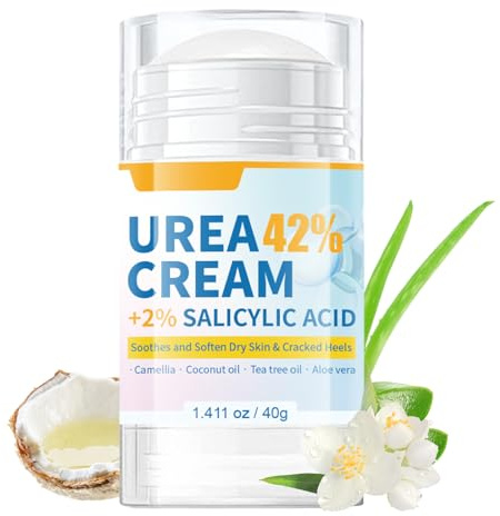 Crema para Pies Secos y Agrietados, Crema Hidratante para Pies, Eliminador de Callos y Suaviza, Hidratante y Exfoliante, creMa de Codos, Manos, Talones, Uñas y Rodillas-E