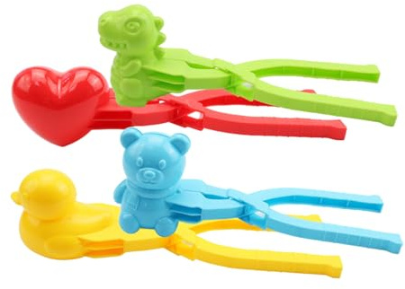 Eoixuqba 4 Stück Schneeballformer, Schneeballzange, Winter Schneeball Maker Mit Griff, Schneeballzange, Entenform Sandspielzeug Sandformen Kinder Spielzeugspiele, Für Kinder Ab 3 Jahren