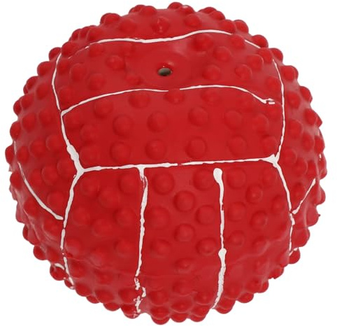 SMASOLO Giocattolo da Mordere per Cuccioli a Forma di Palla Rossa in Lattice Suono Squittente, Giocattolo Interattivo la Pulizia Orale del Cane e Forniture per Molari, Adatto a Cani