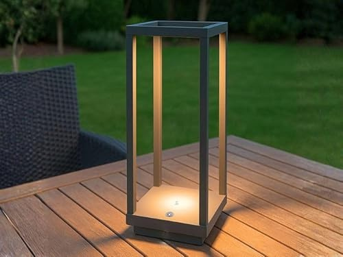 BEPER P207ILI103 Lanterna LED Ricaricabile, Lampada da Tavolo Dimmerabile 3 Luci (Calda, Naturale, Fredda), Autonomia 24h, USB, IP44 per Interno ed Esterno