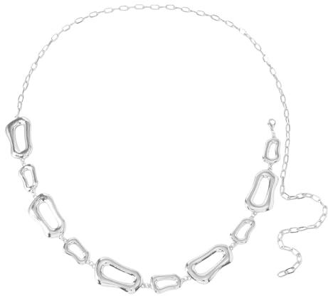 JewelryWe Geometrisk höftkedja dam silver – minimal sexig legering body chain bikini