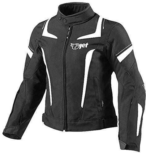Jet Motorcycle Motorradjacke Frauen Damen Sommer Winter Gepanzerte Textilwasserdichte ELEKTRA (4XL (20/22), Weiß)
