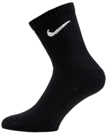 Nike Everyday Cush Crew 3Pr Calze Calze Uomo, Nero (Black/White), S