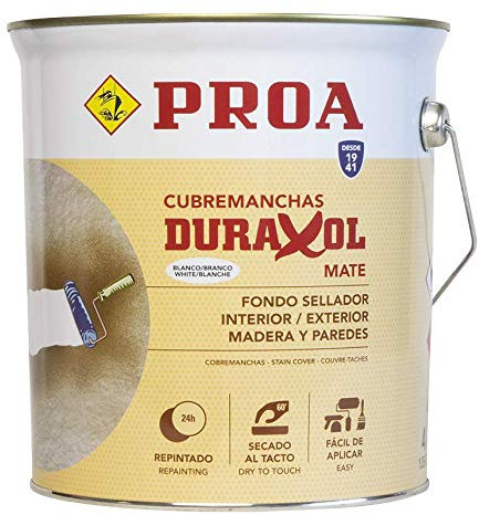 FONDO MATE APAREJO SINTÉTICO. Blanco. 4 L. Imprimación para madera y cubremanchas para paredes.