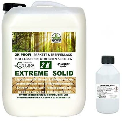 2K Parkettlack Parkettsiegel Matt Treppensiegel Treppenlack Fußbodenlack Dielenlack Contura Zweikomponenten Lack Klarlack Mattlack farblos (2,5 Liter)