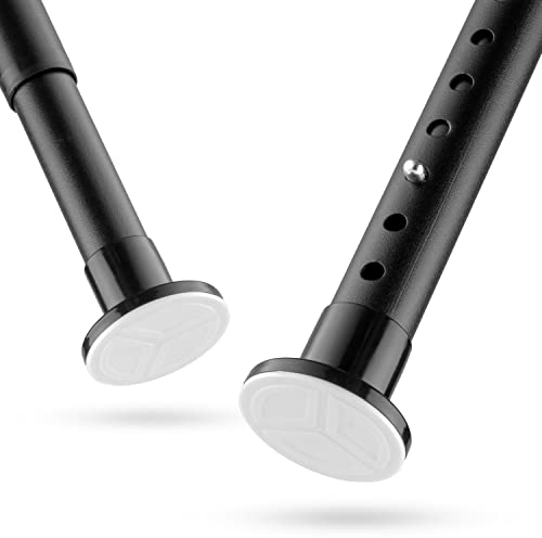 MEISENBERG Teleskopstange zum Klemmen 260-310cm, Matt Schwarz, Ø 25 mm, Multifunktionale Spannstange ohne Bohren - Vorhangstange Klemmstange, Duschvorhang Stangen für Gardinen, Bäder und Balkon