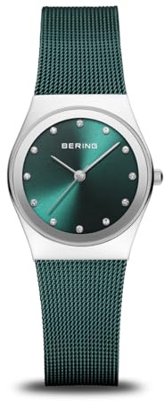 Bering Damen Quarz Uhr | Armbanduhr 27 mm Edelstahlgehäuse und Zifferblatt | Milanaisearmband | Saphierglas | 3 ATM | 12927