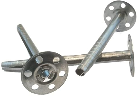 Metall Tellerdübel 8x110 mm 50 Stück | Schlagdübel, Dämmstoffdübel, Dämmstoffhalter, Fassadendübel, Metall Dübel