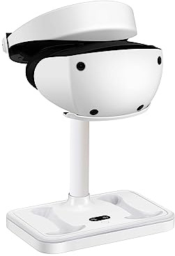 Base de Carga magnética con luz RGB para PS5 VR2 VR2 Gafas Auriculares Soporte Cargador Base (White)